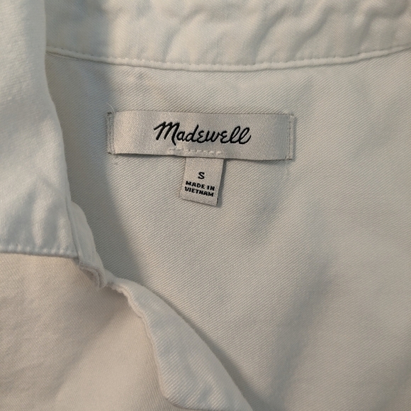 Madewell White Courier Button-Back Modal Blend Boxy Shirt Preppy Essential - Picture 8 of 11